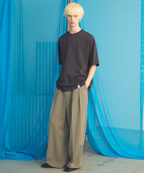 【26SS PRE-ORDER】Crispy Cross Calze Two-tuck Prime-Wide Slacks