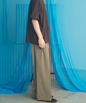 【26SS PRE-ORDER】Crispy Cross Calze Two-tuck Prime-Wide Slacks