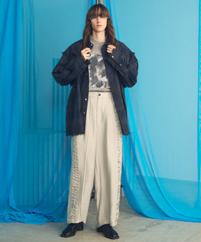 Italian Dead Stock Fabric Prime-Over Regular Collar Heavy-Weight Flannel Shirt Blouson