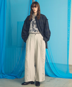 [26SS PRE-ORDER] Linen Mix Slab Side Big Pocket Prime-Wide Pants