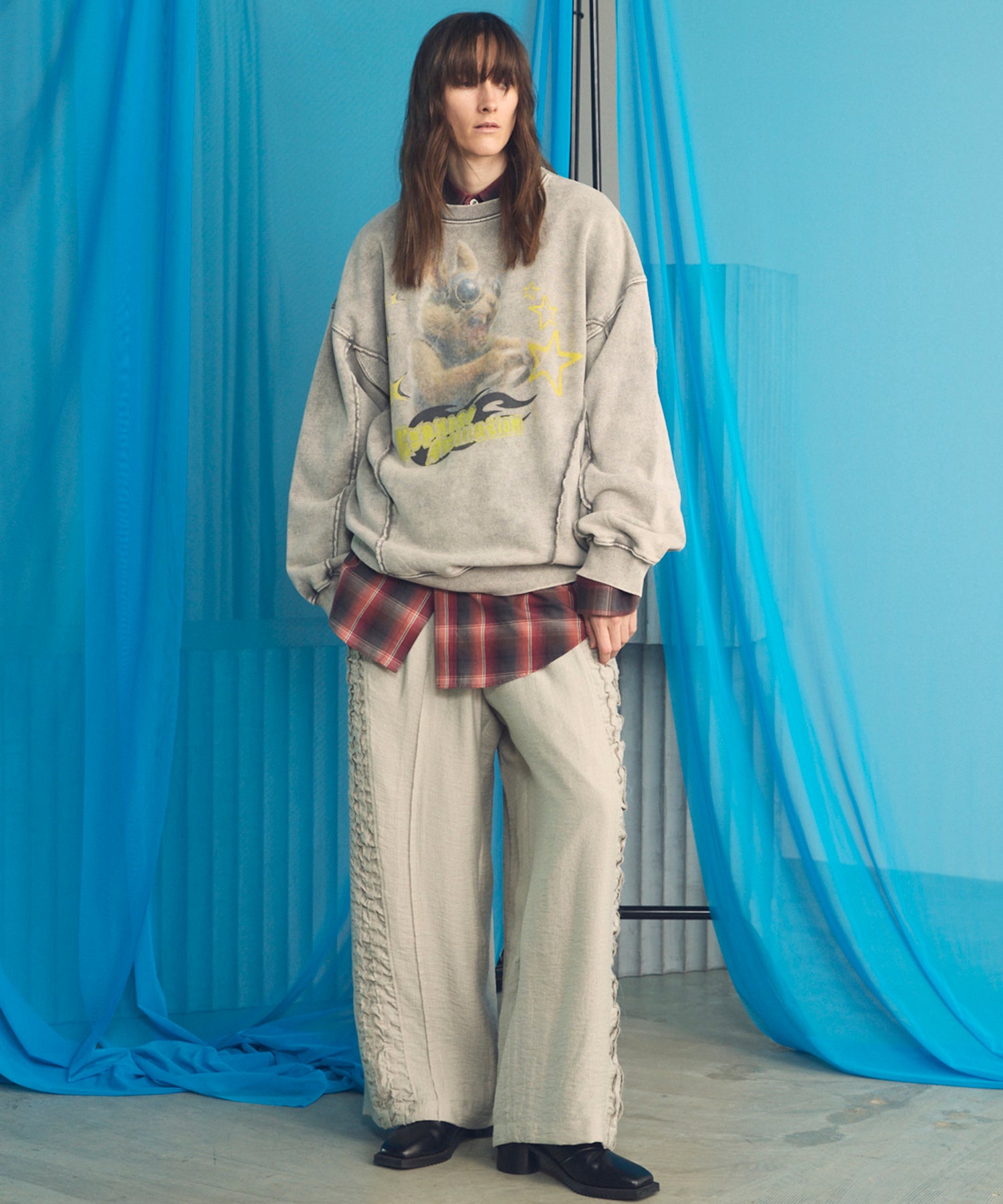 [26SS PRE-ORDER] Linen Mix Slab Side Big Pocket Prime-Wide Pants