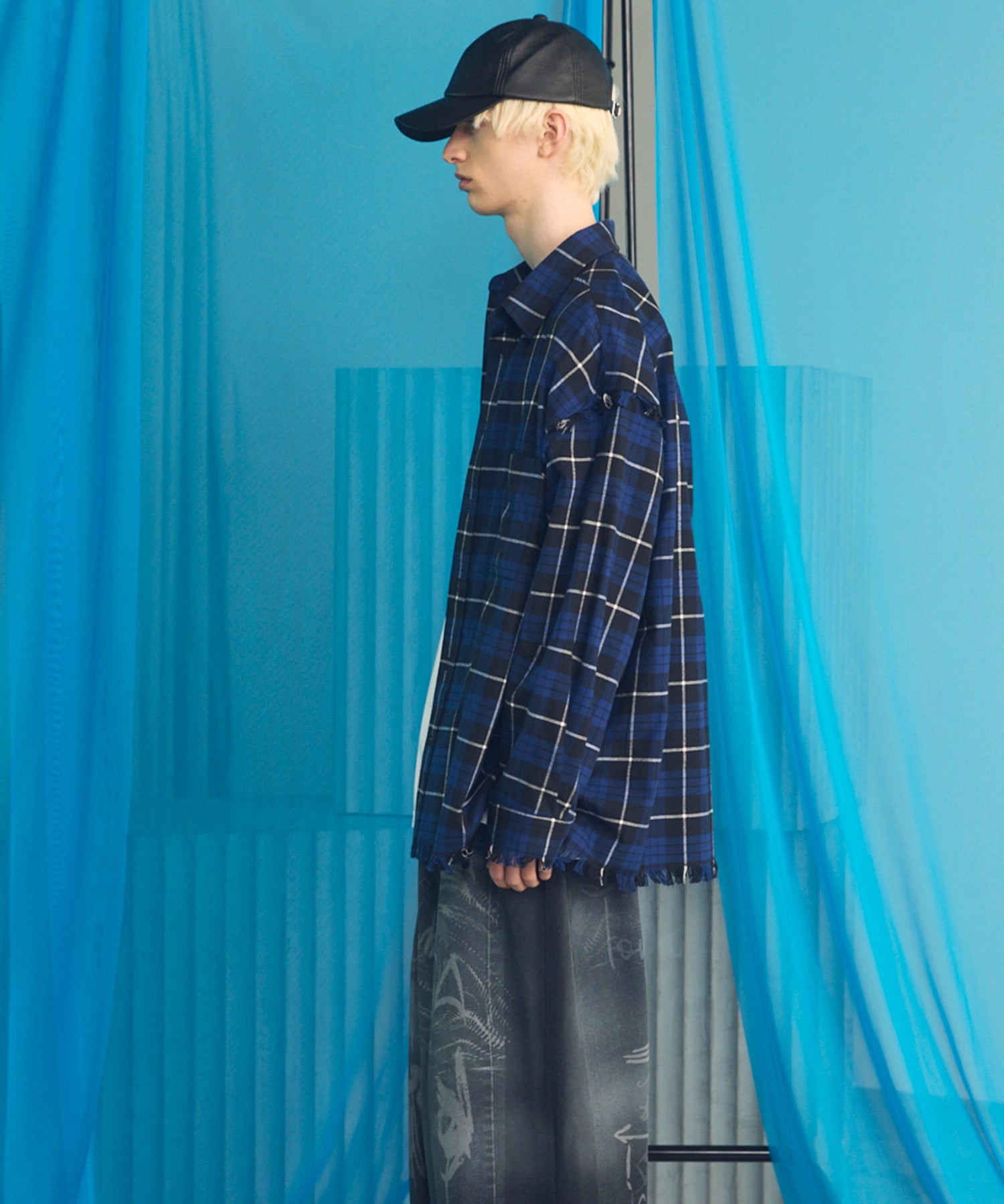 Italian Dead Stock Fabric Prime-Over Regular Collar Heavy-Weight Flannel Shirt Blouson