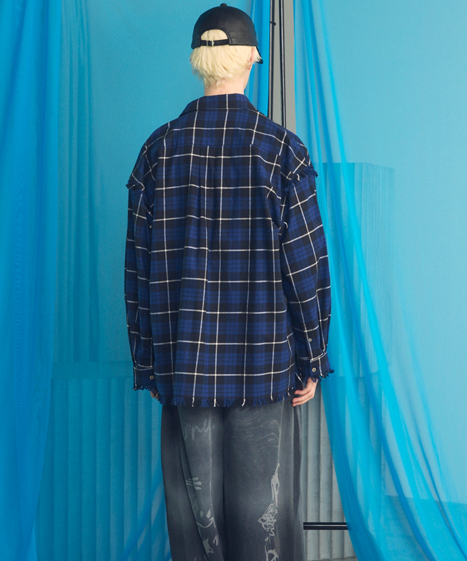 Italian Dead Stock Fabric Prime-Over Regular Collar Heavy-Weight Flannel Shirt Blouson