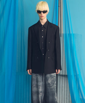 [26SS PRE-ORDER] Silk Wool Dress-Fit Peak Lapel 6B Double-breasted Jacket