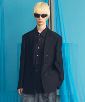 [26SS PRE-ORDER] Silk Wool Dress-Fit Peak Lapel 6B Double-breasted Jacket