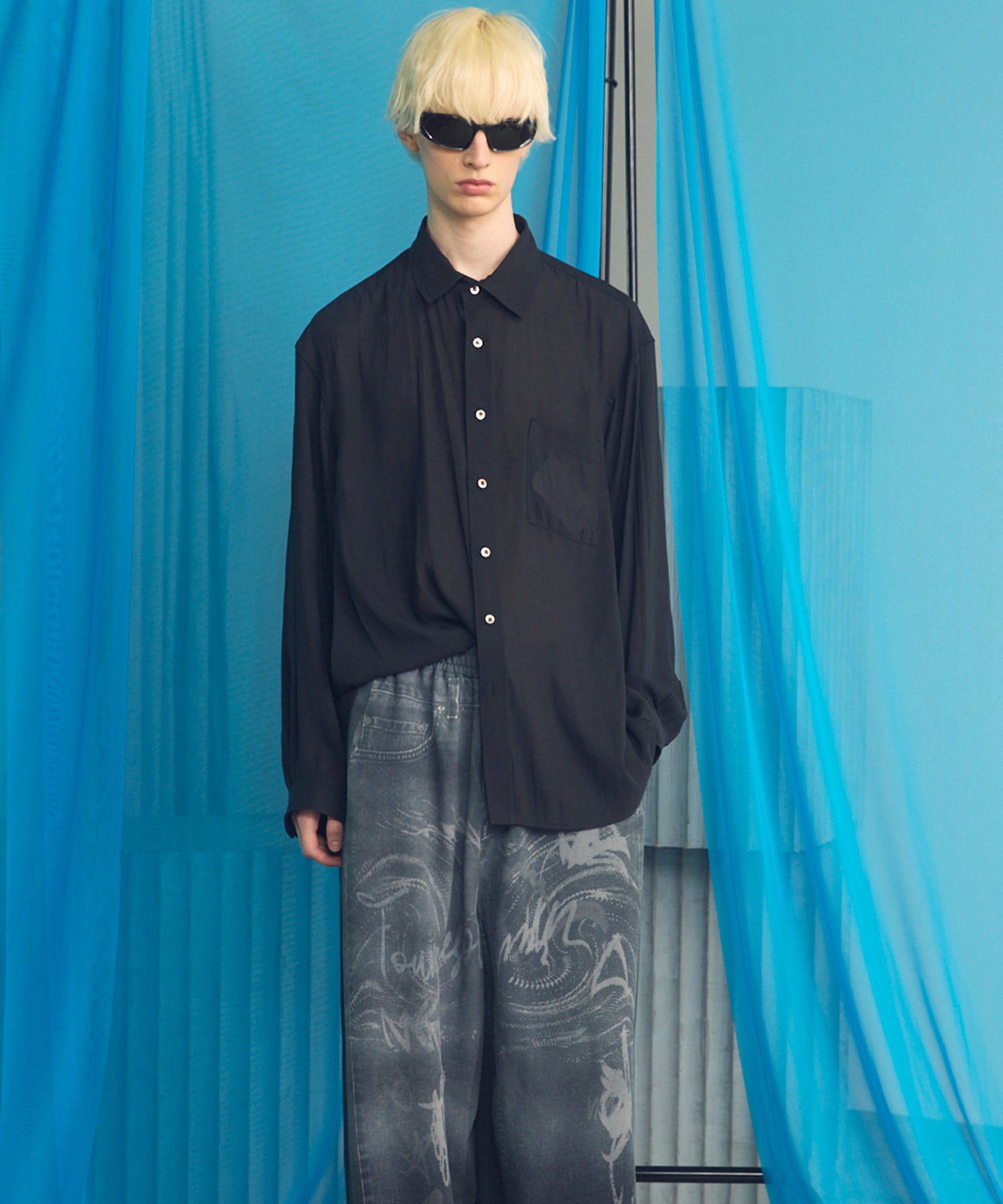 4 Colors Chambray Washable Wool Peaked Lapel Double Breasted Jacket