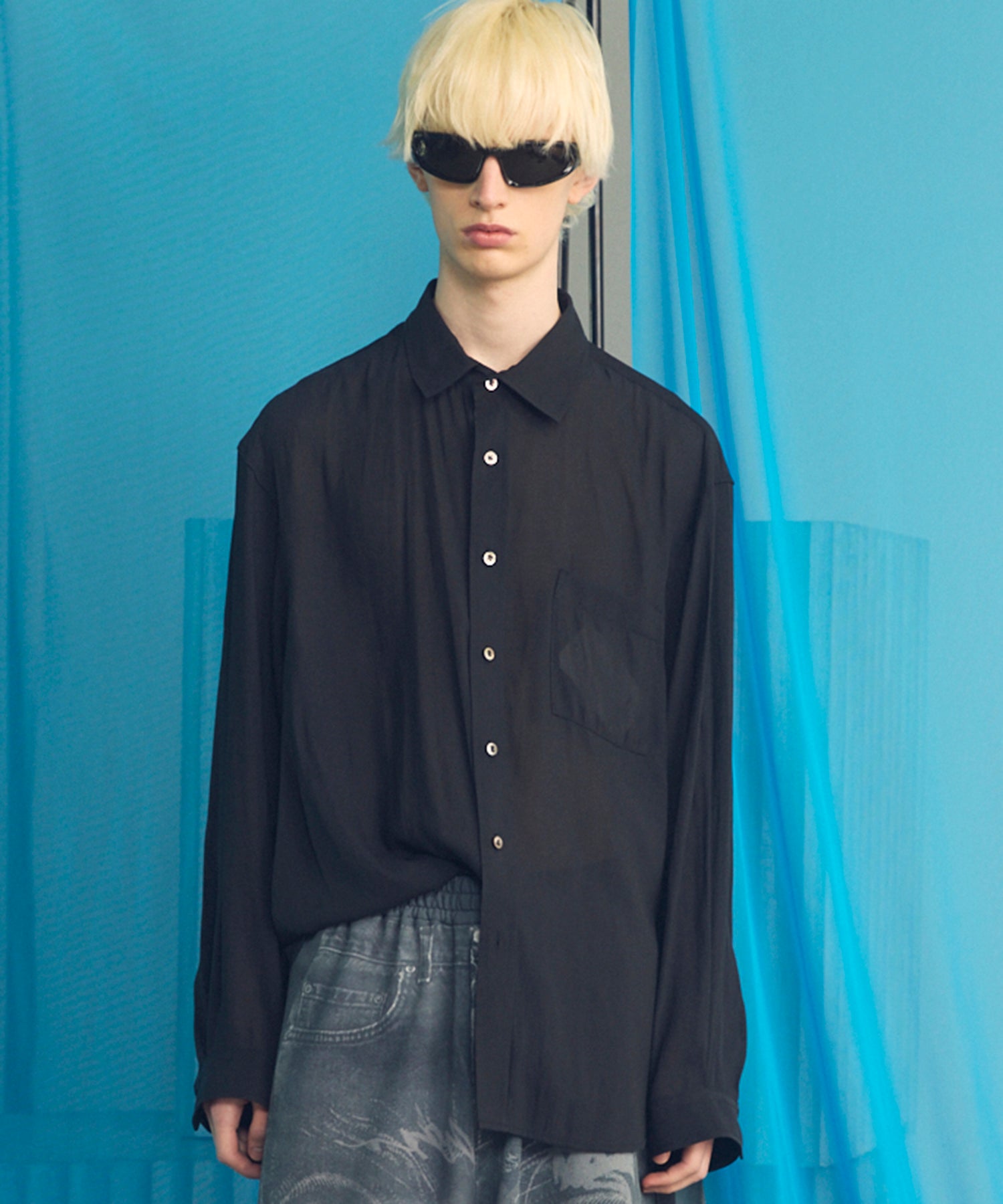 4 Colors Chambray Washable Wool Peaked Lapel Double Breasted Jacket