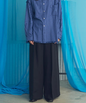 【26SS PRE-ORDER】Mix Linen One-tuck Prime-Wide Baggy Slacks