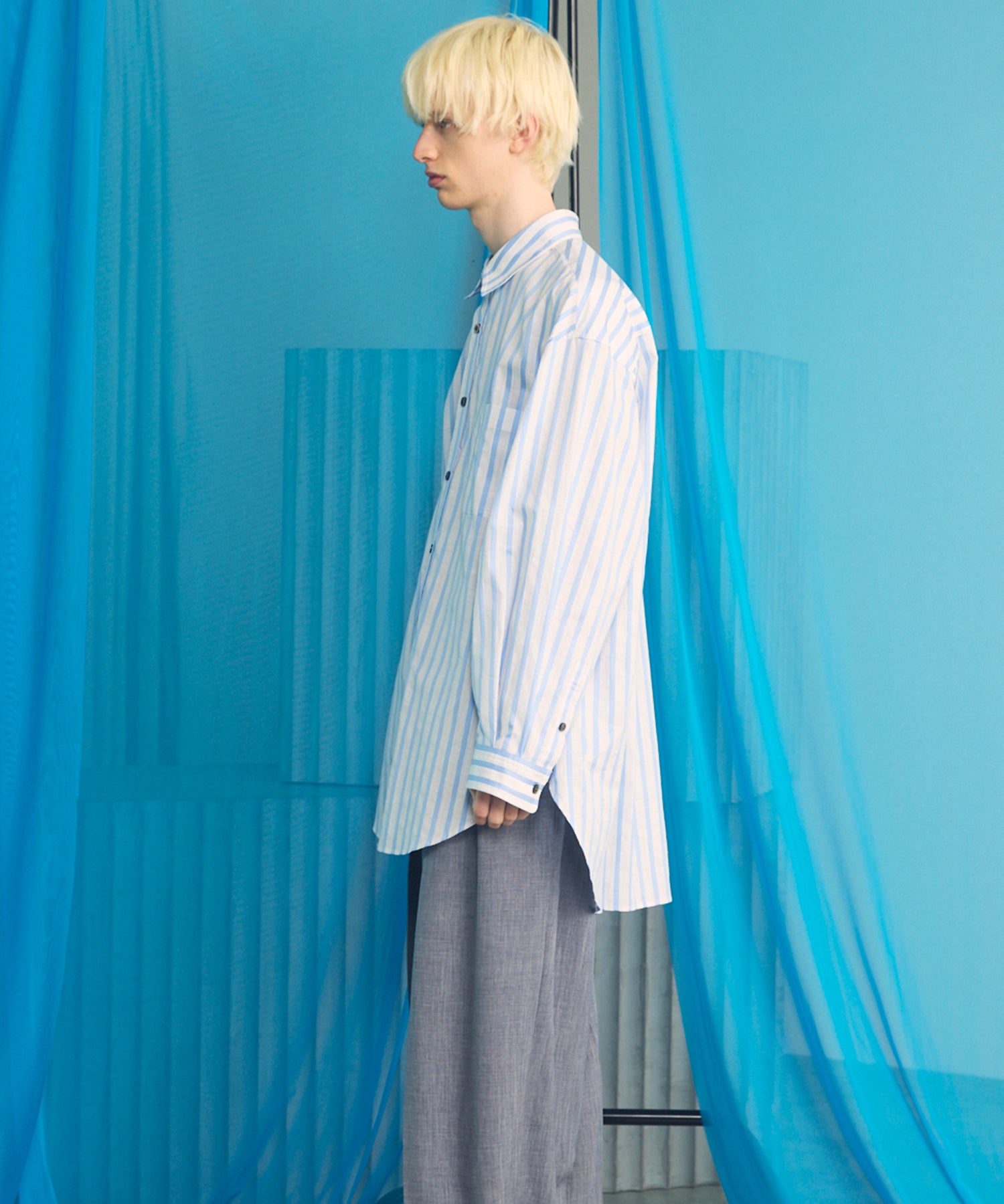 Italian Dead Stock Fabric Prime-Over Regular Collar Heavy-Weight Flannel Shirt Blouson