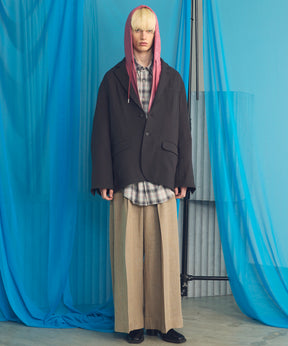 【26SS PRE-ORDER】Mix Linen One-tuck Prime-Wide Baggy Slacks