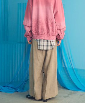 【26SS PRE-ORDER】Mix Linen One-tuck Prime-Wide Baggy Slacks
