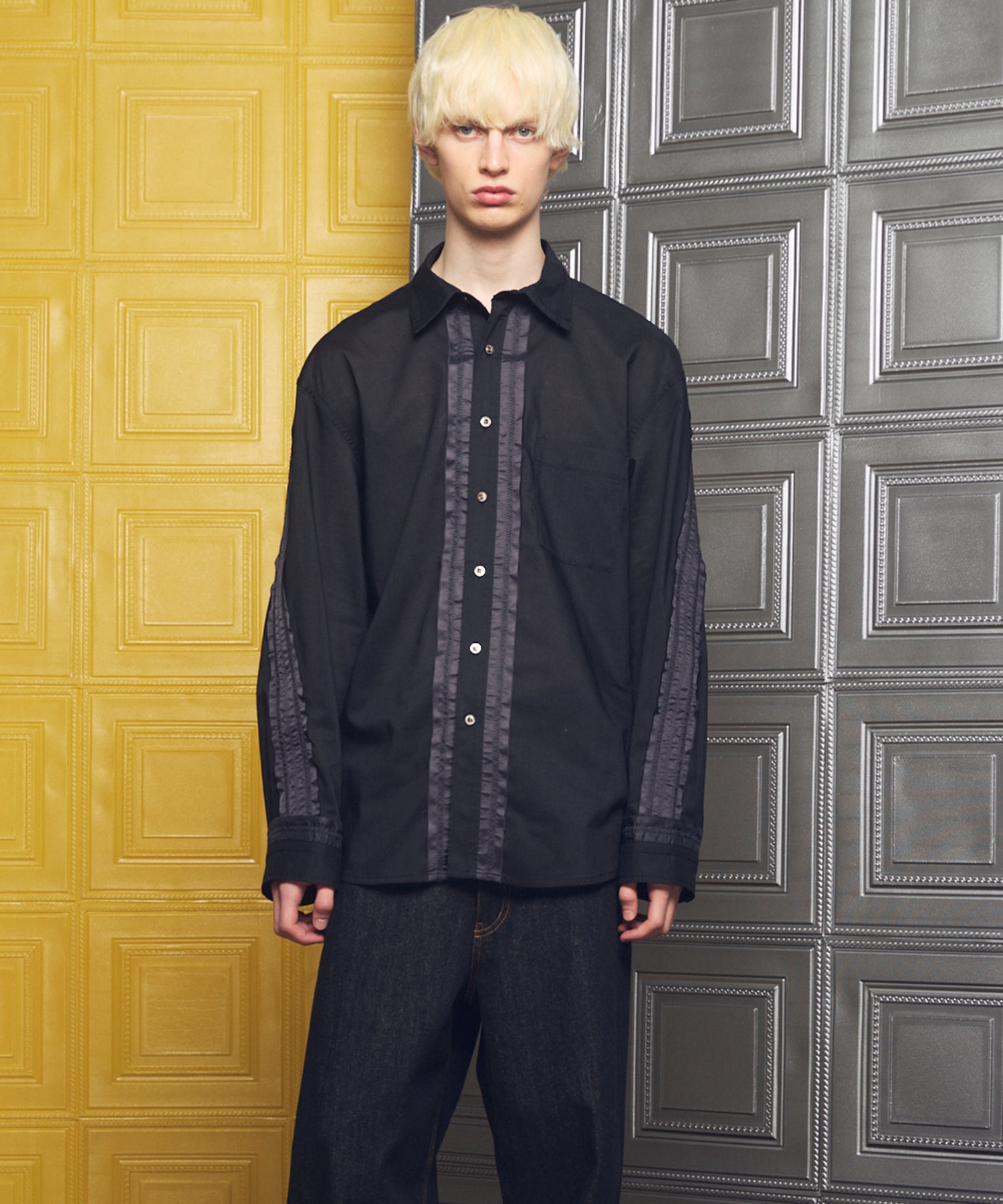 【26ss PRE-ORDER】Deep Front Neck Prime-Over Skipper Shirt