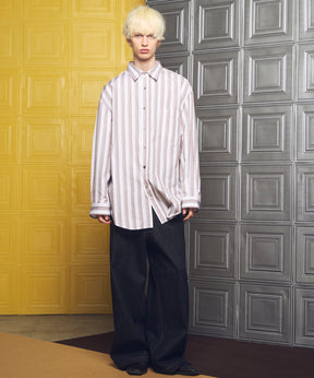 Italian Dead Stock Fabric Prime-Over Regular Collar Heavy-Weight Flannel Shirt Blouson