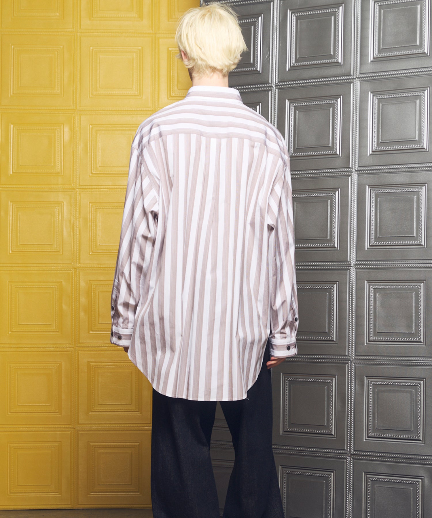 Italian Dead Stock Fabric Prime-Over Regular Collar Heavy-Weight Flannel Shirt Blouson