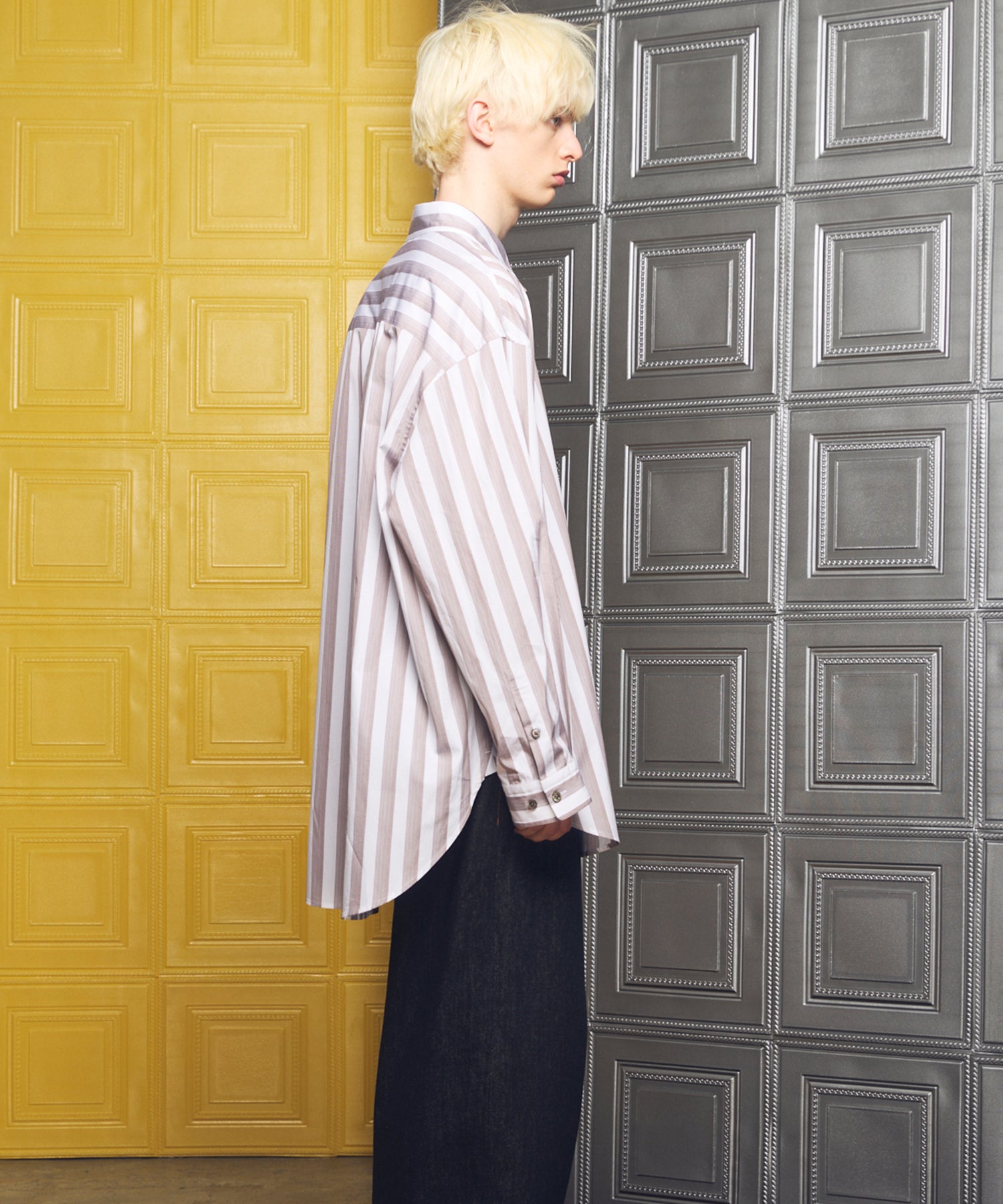 Italian Dead Stock Fabric Prime-Over Regular Collar Heavy-Weight Flannel Shirt Blouson