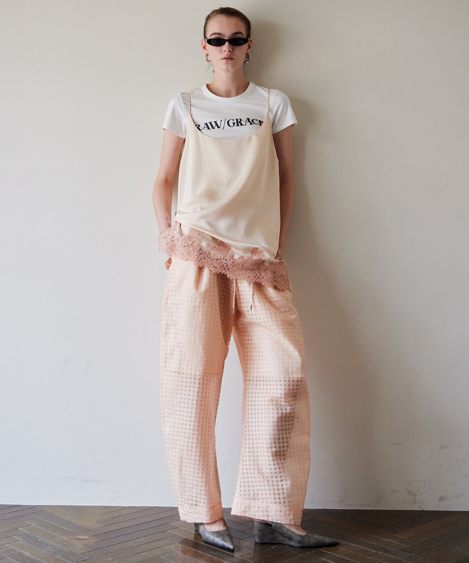 【2026Summer PRE-ORDER】Sheer Check Easy Pants
