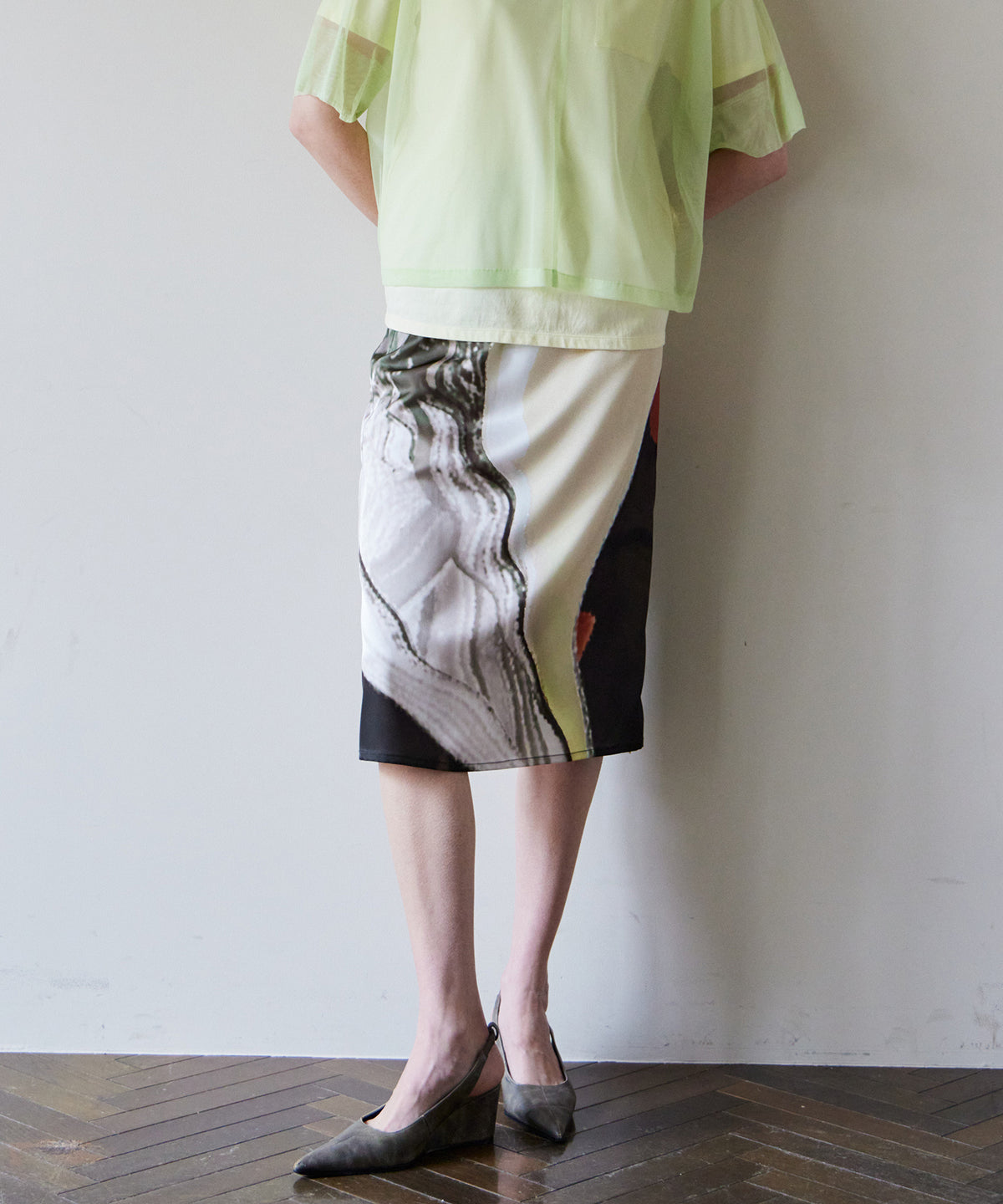 Book Wave 2WAY 高开衩半身裙