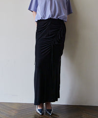 Shirring Jersey Maxi Skirt