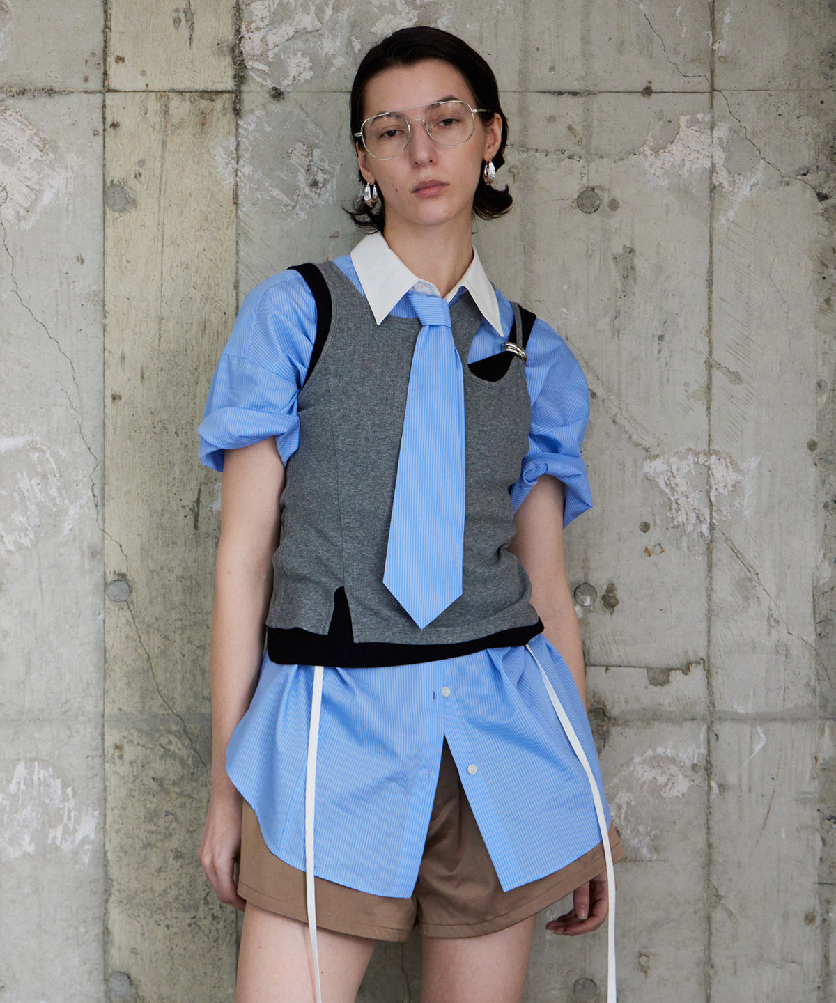 Half-Sleeve Over Tie Shirt