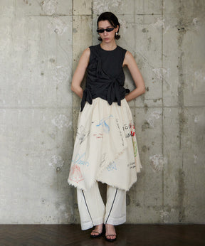 [2026Summer PRE-ORDER] Asymmetrical Wrap Print Skirt