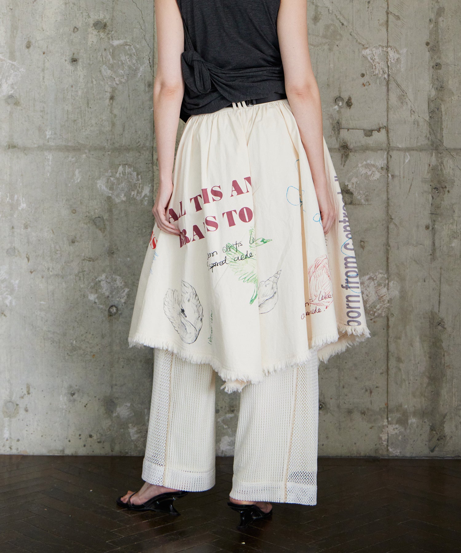 [2026Summer PRE-ORDER] Asymmetrical Wrap Print Skirt