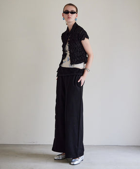Button Slit Turn-Back Sweat Pants