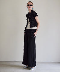Button Slit Turn-Back Sweat Pants