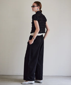 Button Slit Turn-Back Sweat Pants