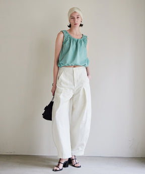 2WAY French Terry Gathered Top