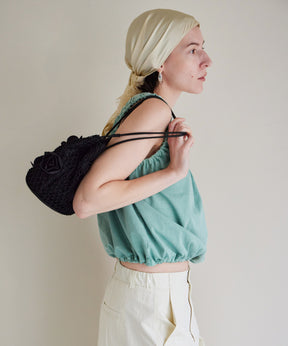Rose Motif Drawstring Bag