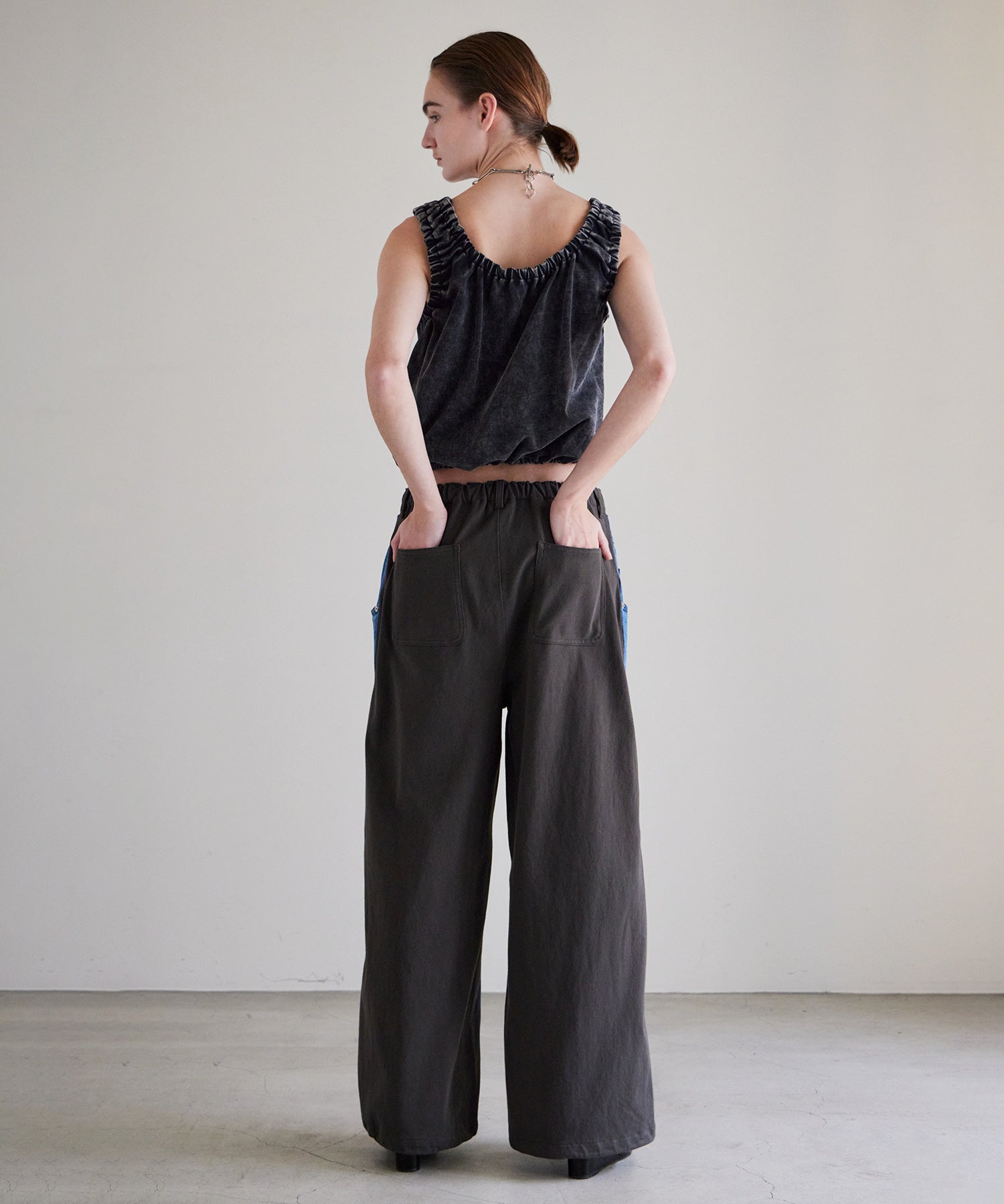 2WAY French Terry Gathered Top