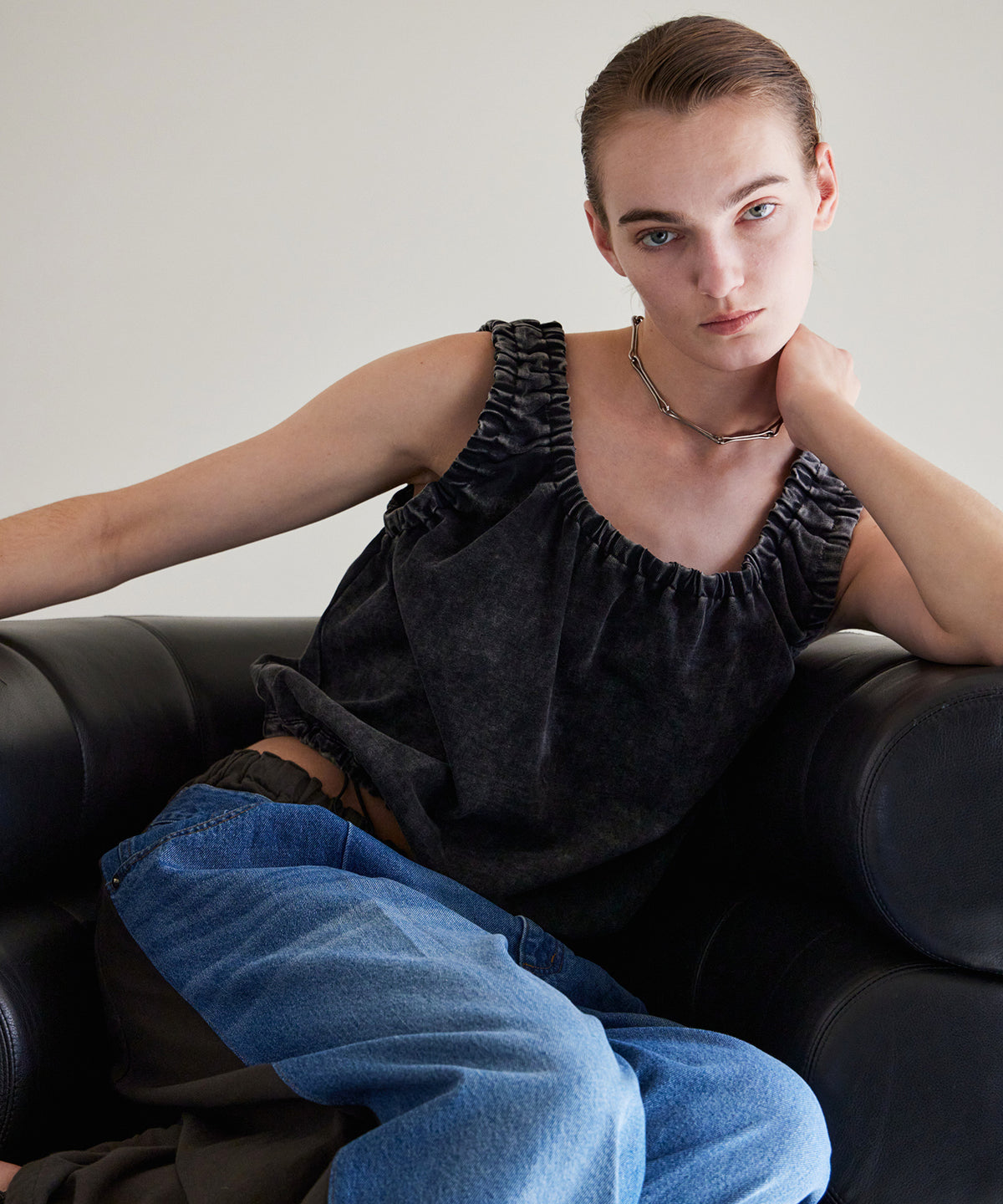 [2026夏季预购] 2WAY 毛圈布褶皱上衣