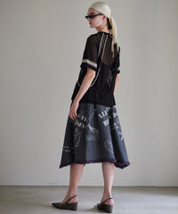 Asymmetrical Wrap Print Skirt