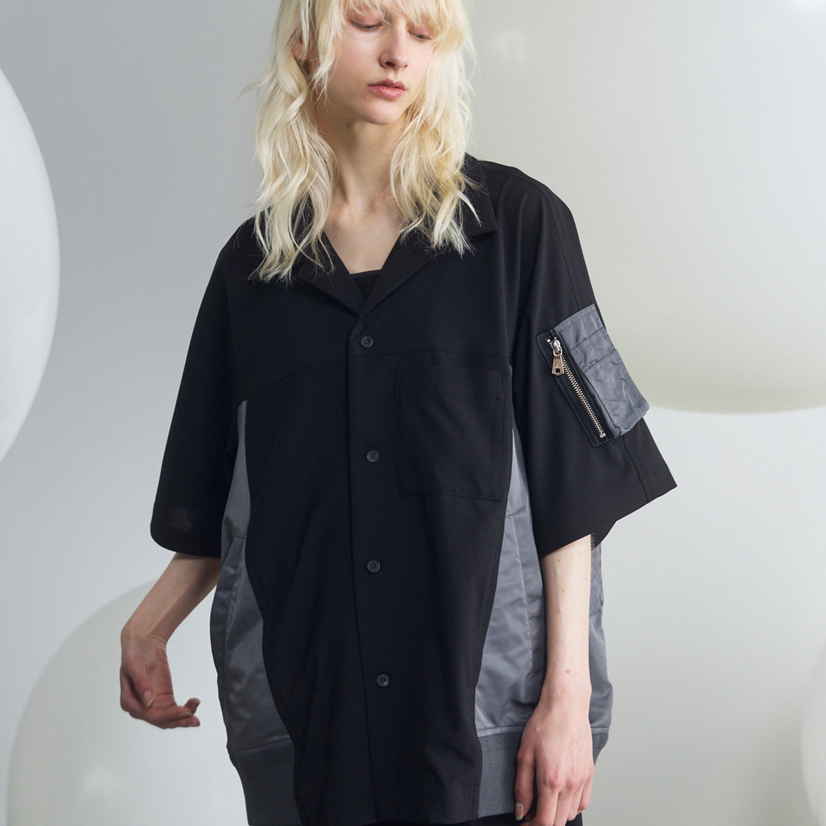 【新品】OMMO　MA-1 DOCKING SHORT TOPS 26SS PRE-ORDER】MA-1 Docking Prime-Over Short Sleeve Shirt