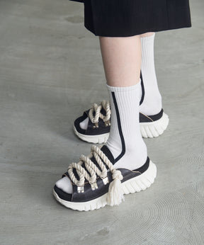 【SPECIAL SHOES FACTORY COLLABORATION】Plain Toe With Open Lacing Flat Slip-ons