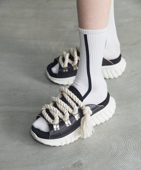 【SPECIAL SHOES FACTORY COLLABORATION】Plain Toe With Open Lacing Flat Slip-ons