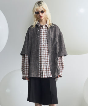 Dry KARAMI Mesh Prime-Over Asymmetric Shirred Shirt