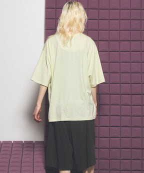 Wool Yarn Prime-Over Short Sleeve Crew Neck T-Shirt