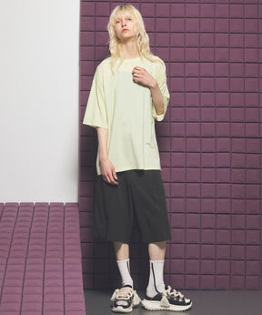 Wool Yarn Prime-Over Short Sleeve Crew Neck T-Shirt