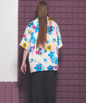 Italian Dead Stock Fabric Prime-Over Open Collar Various Patterns Short Sleeve Shirt