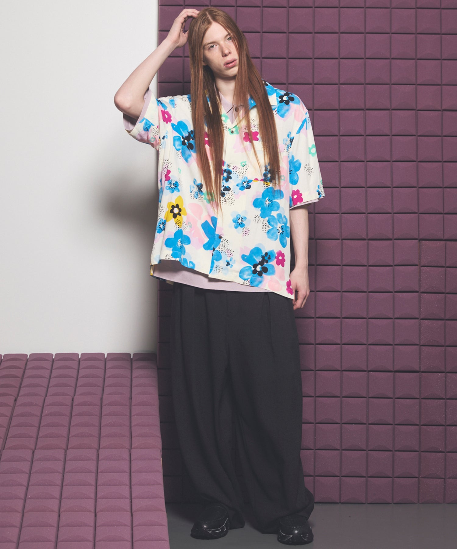 Italian Dead Stock Fabric Prime-Over Open Collar Various Patterns Short Sleeve Shirt