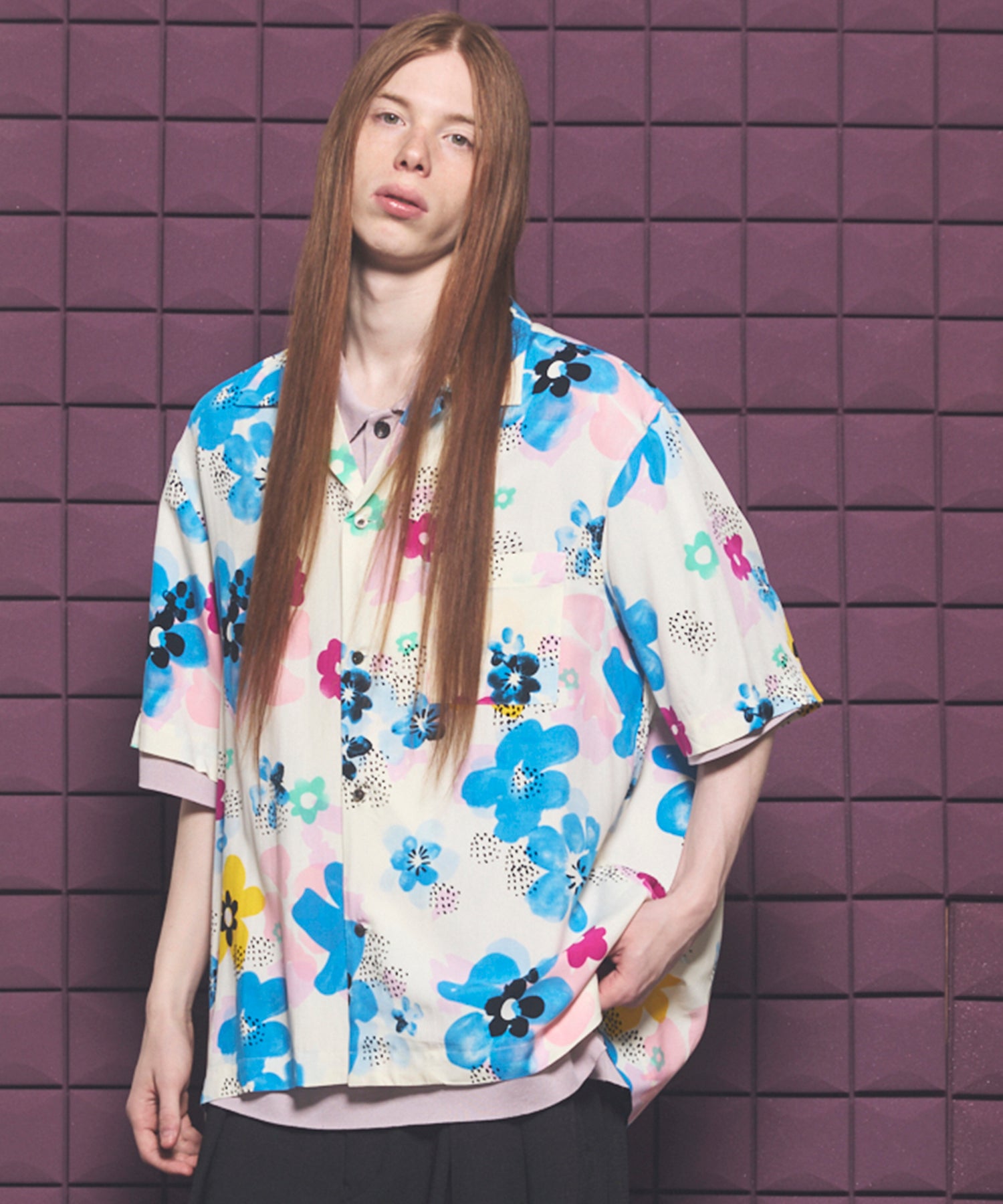 Italian Dead Stock Fabric】Prime-Over Open Collar Various Patterns Sho