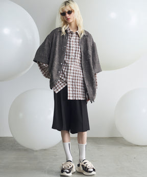 Dry KARAMI Mesh Prime-Over Asymmetric Shirred Shirt