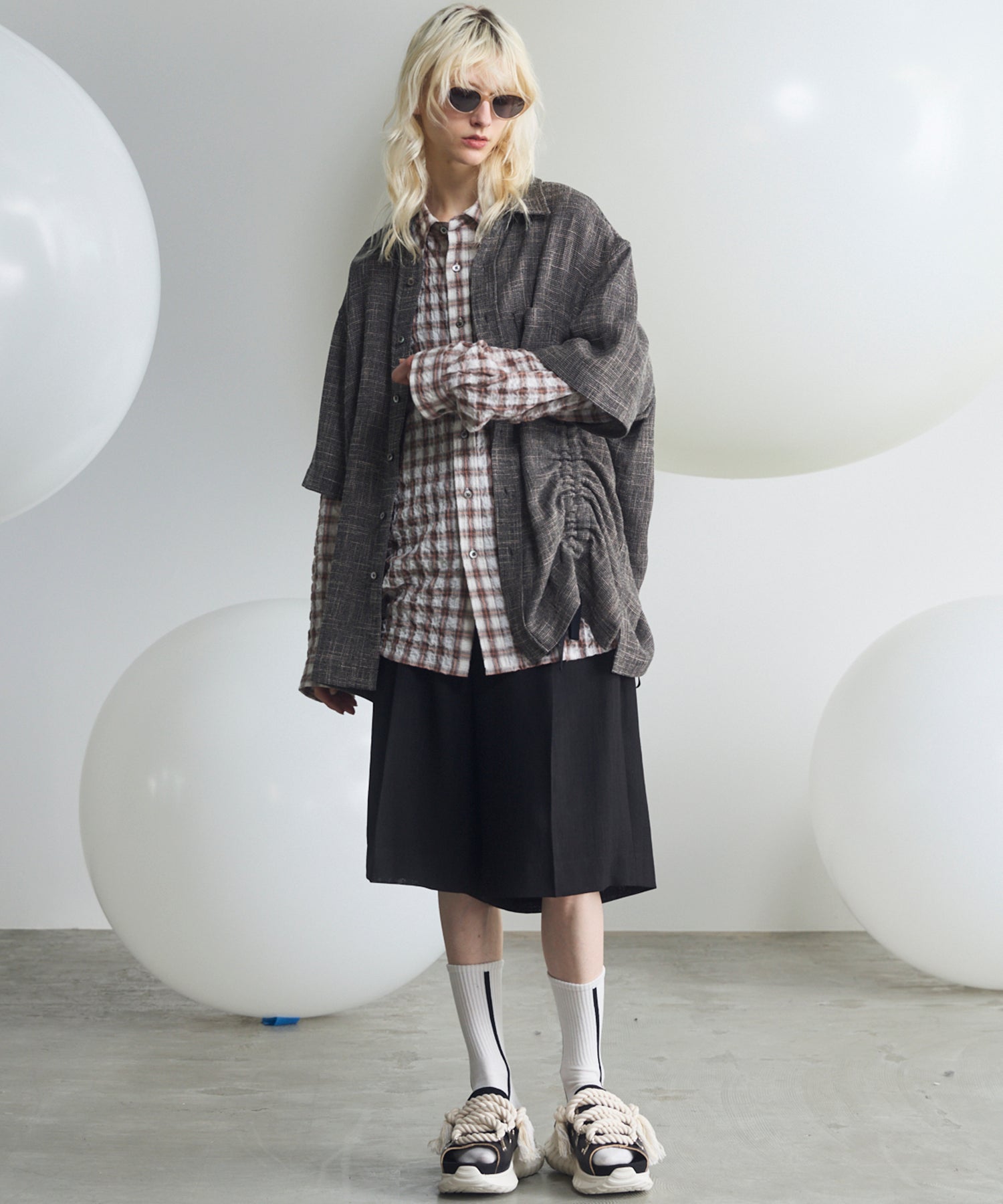 [Italian Dead Stock Fabric] Prime-Over Regular Collar Long Sleeve Shirt