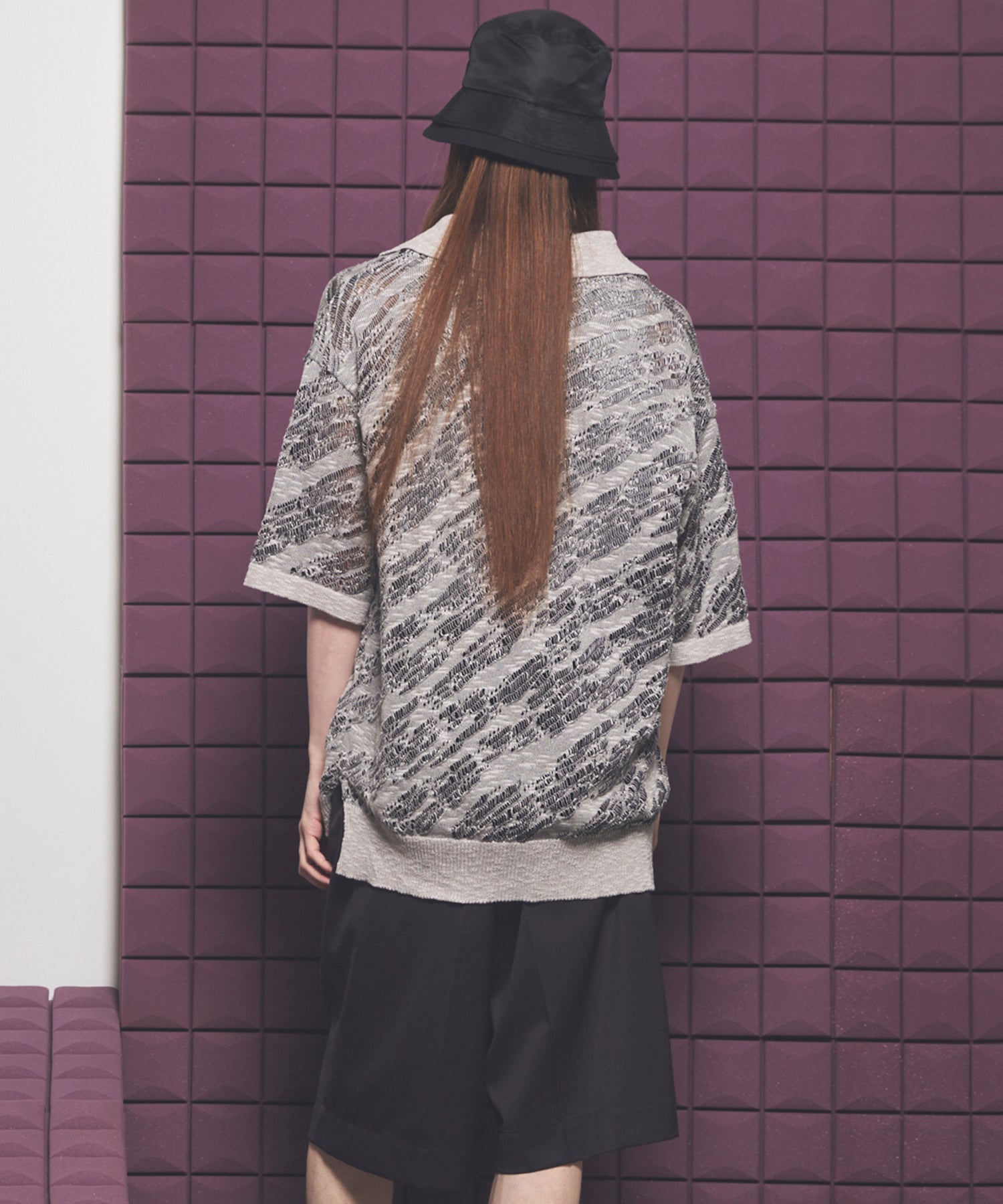Cotton Bulky Acrylic Blend Prime-Over Gradation Dyeing Knit