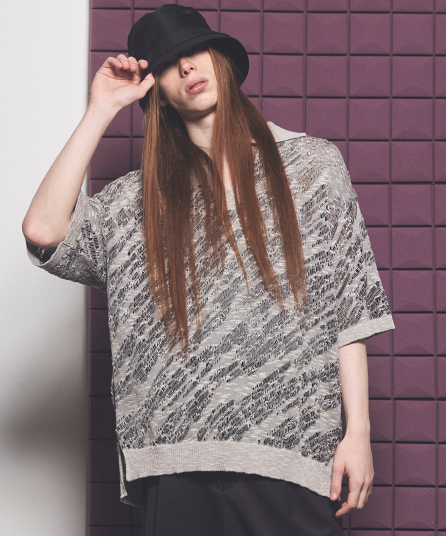Cotton Bulky Acrylic Blend Prime-Over Gradation Dyeing Knit