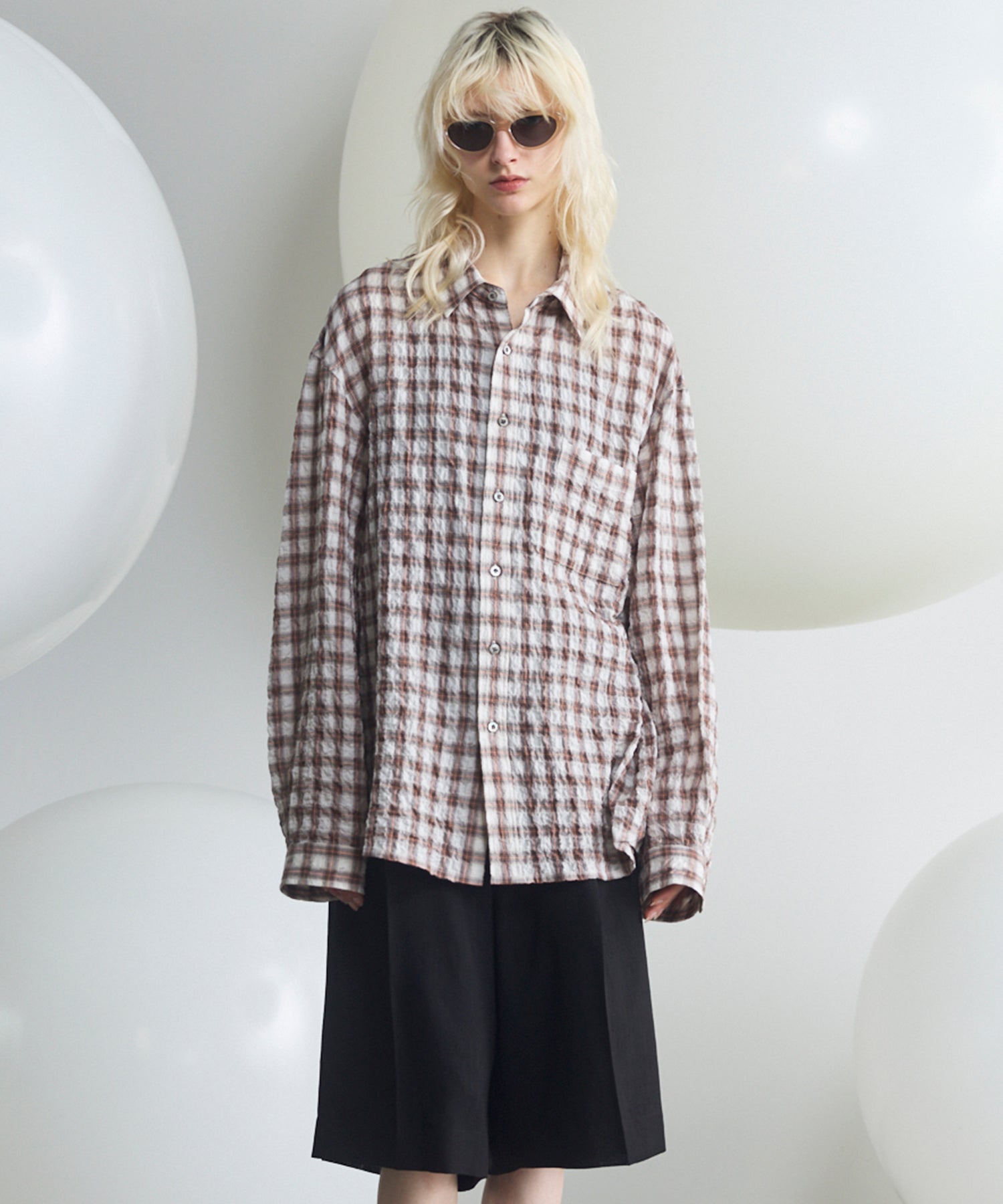 [Italian Dead Stock Fabric] Prime-Over Regular Collar Long Sleeve Shirt