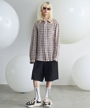 [Italian Dead Stock Fabric] Prime-Over Regular Collar Long Sleeve Shirt