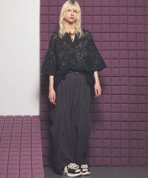 Linen Mix Slab Side Big Pocket Prime-Wide Pants