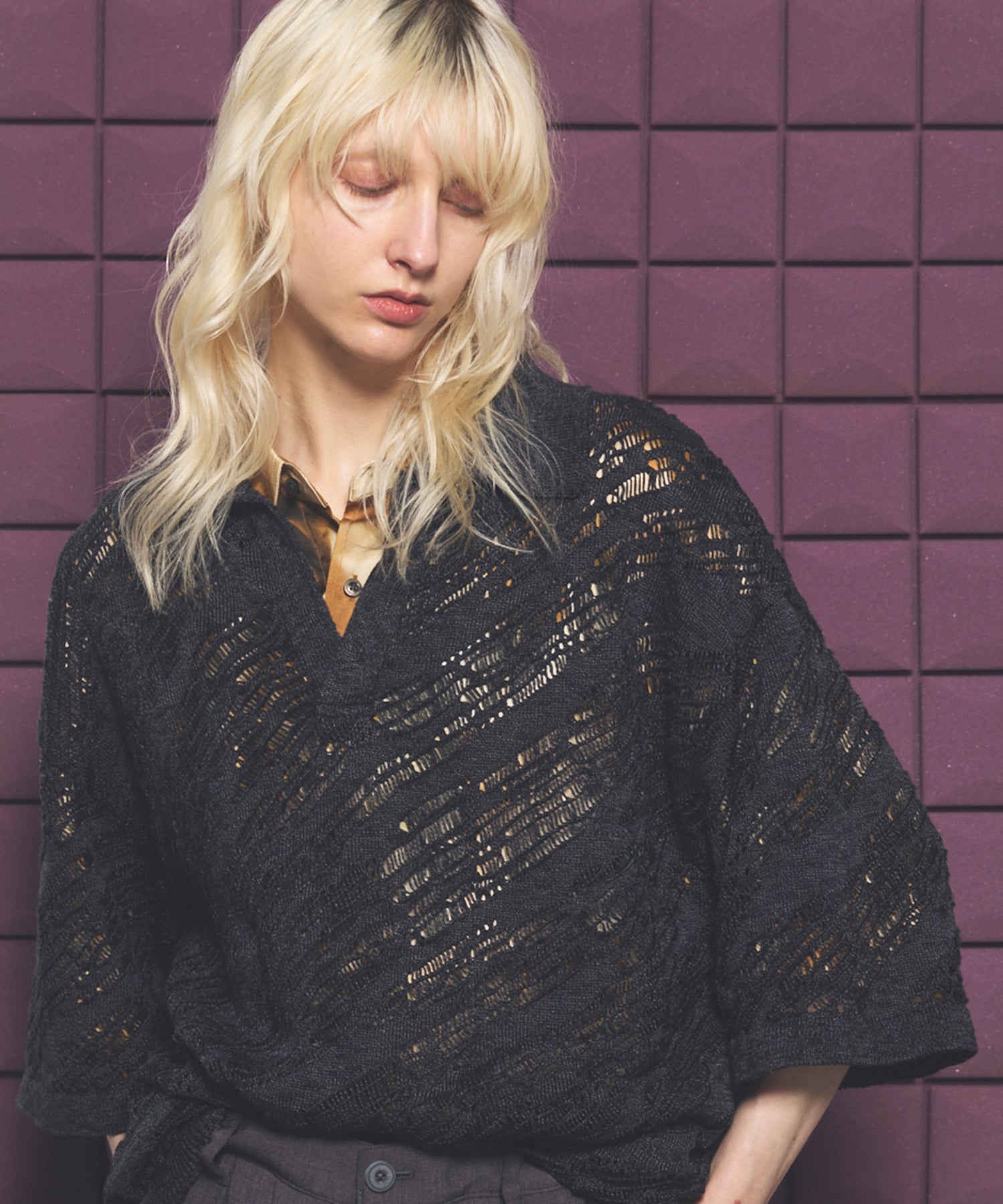 Cotton Bulky Acrylic Blend Prime-Over Gradation Dyeing Knit